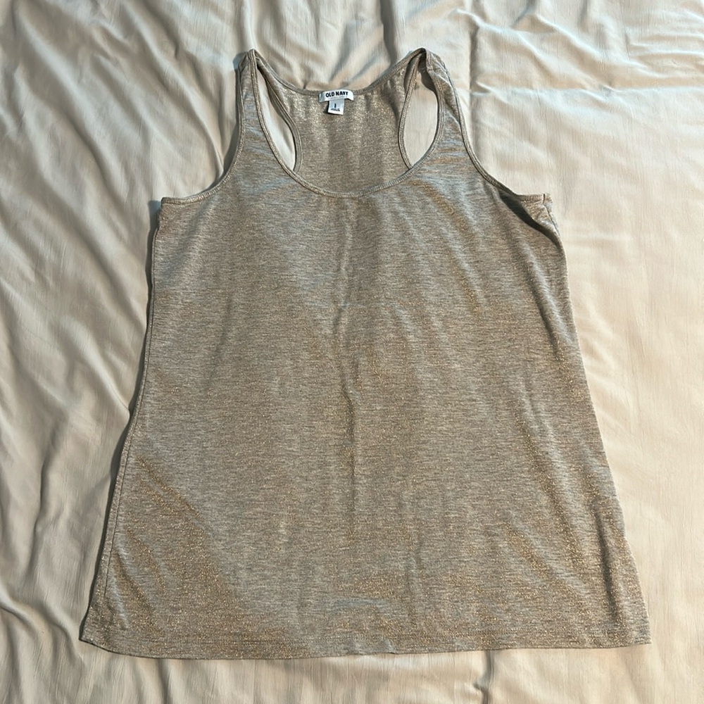 Old Navy Tank Top Women’s Size L Gold Shimmer Metallic